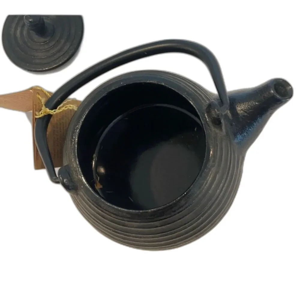 VTG Japan Iron Unity Tetsubin Cast Iron Tea Kettle Signed w/ Tags Handle